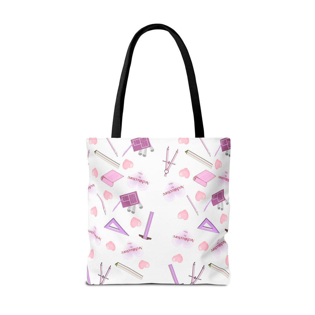 Architecture Valentine White Tote Bag — Cute Gift for Architecture & Interior Design Students