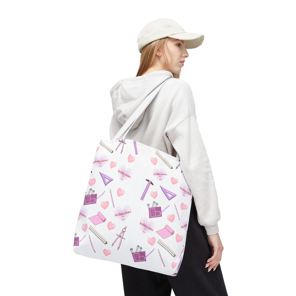 Architecture Valentine White Tote Bag — Cute Gift for Architecture & Interior Design Students