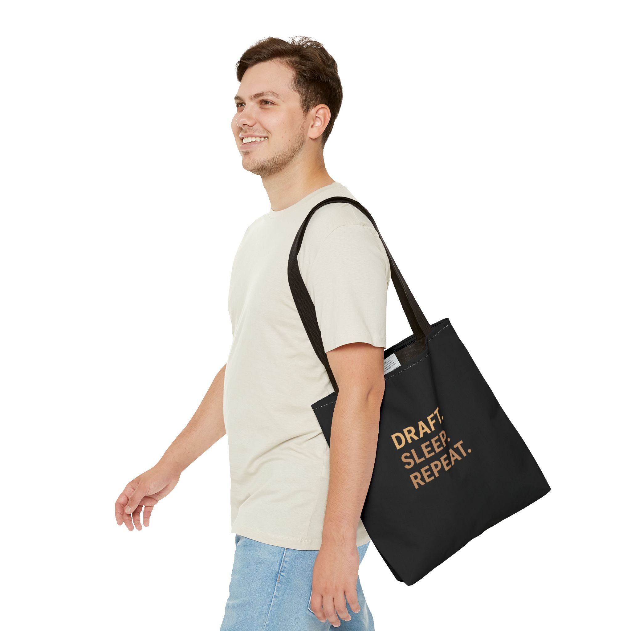 Draft. Sleep. Repeat. Tote Bag — Writer’s Quote Canvas Tote