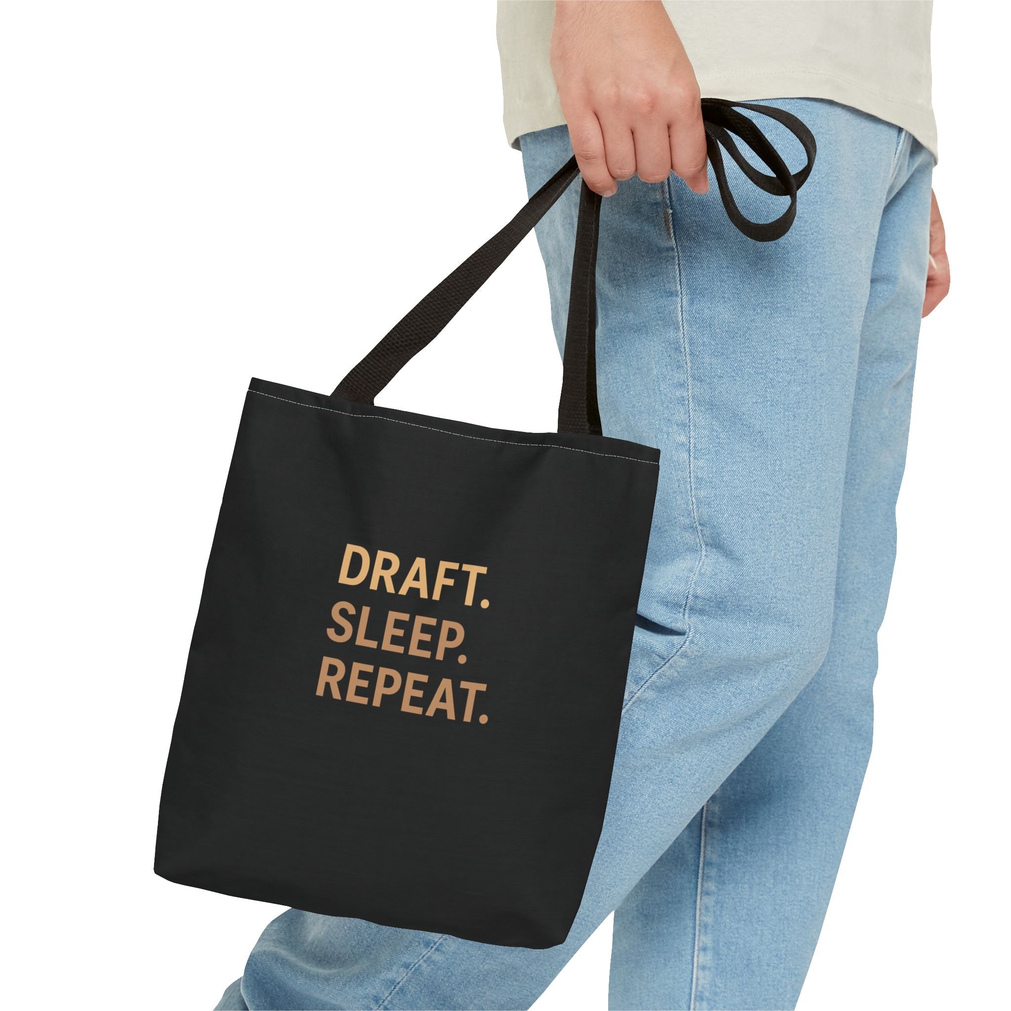 Draft. Sleep. Repeat. Tote Bag — Writer’s Quote Canvas Tote