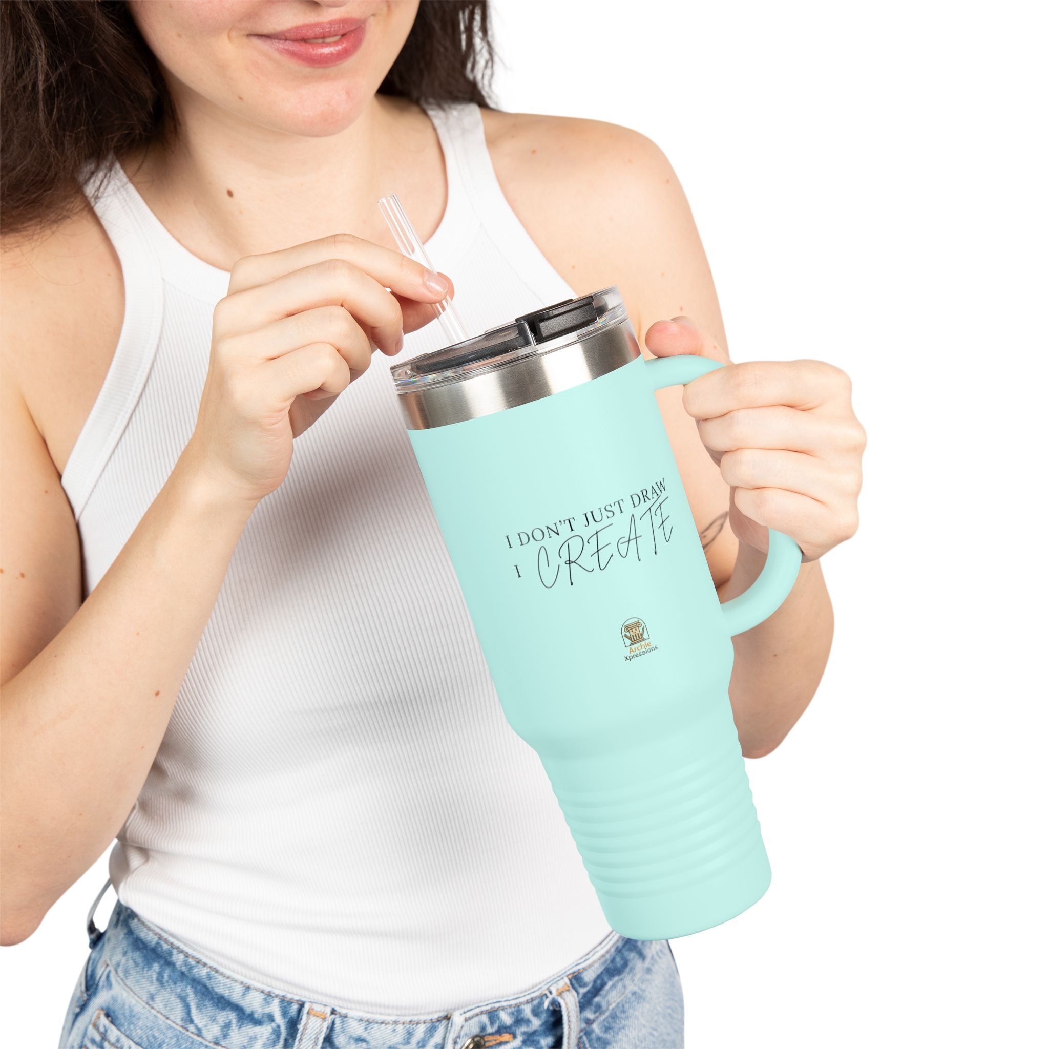 40oz Insulated Travel Tumbler- Architect/Interior Designer Tumbler - 'I don't Just draw I create'