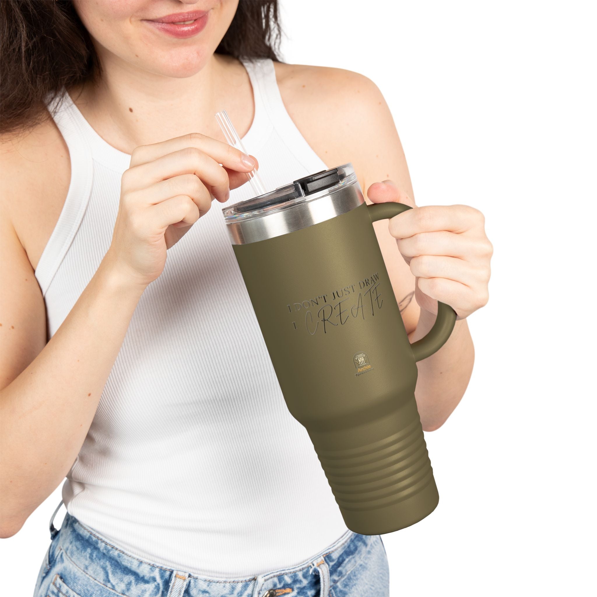 40oz Insulated Travel Tumbler- Architect/Interior Designer Tumbler - 'I don't Just draw I create'