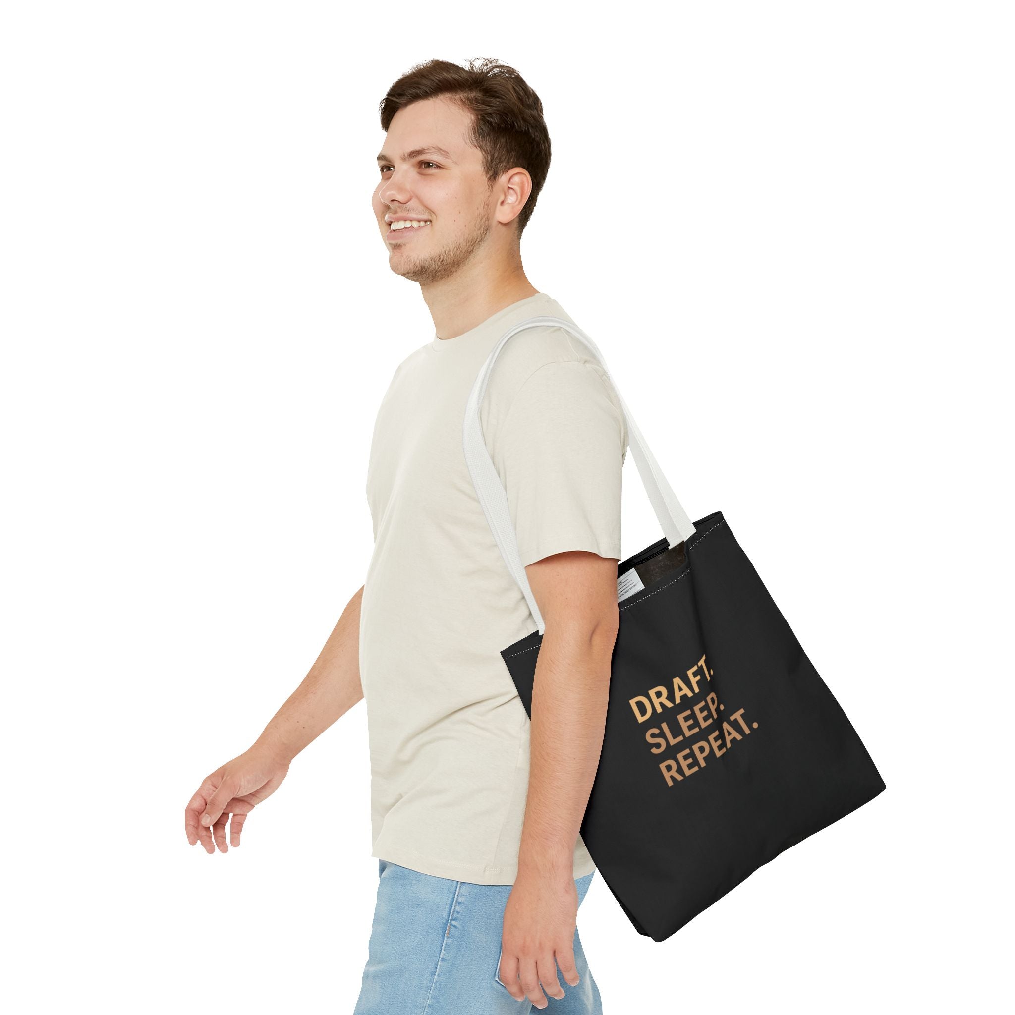 Draft. Sleep. Repeat. Tote Bag — Writer’s Quote Canvas Tote