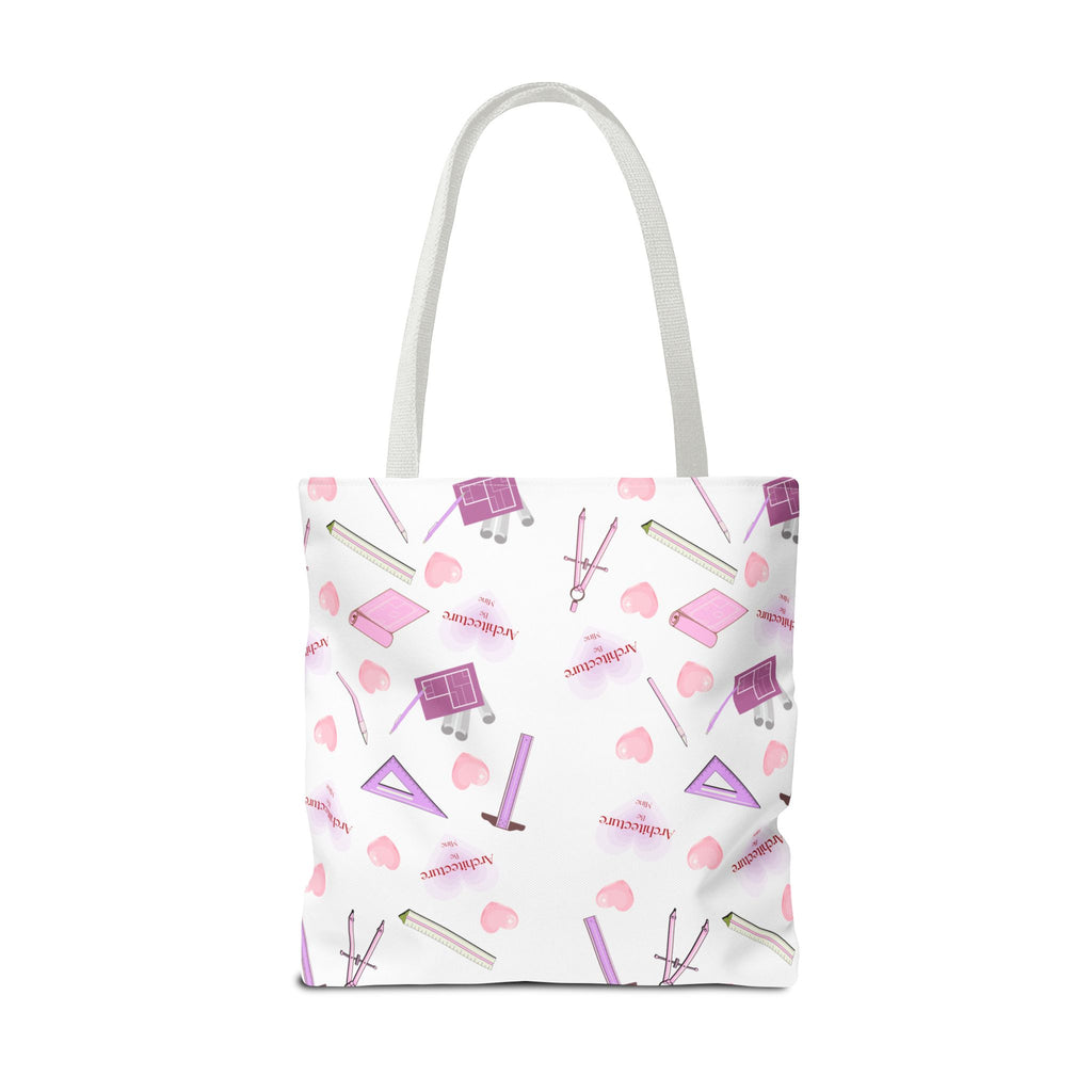 Architecture Valentine White Tote Bag — Cute Gift for Architecture & Interior Design Students