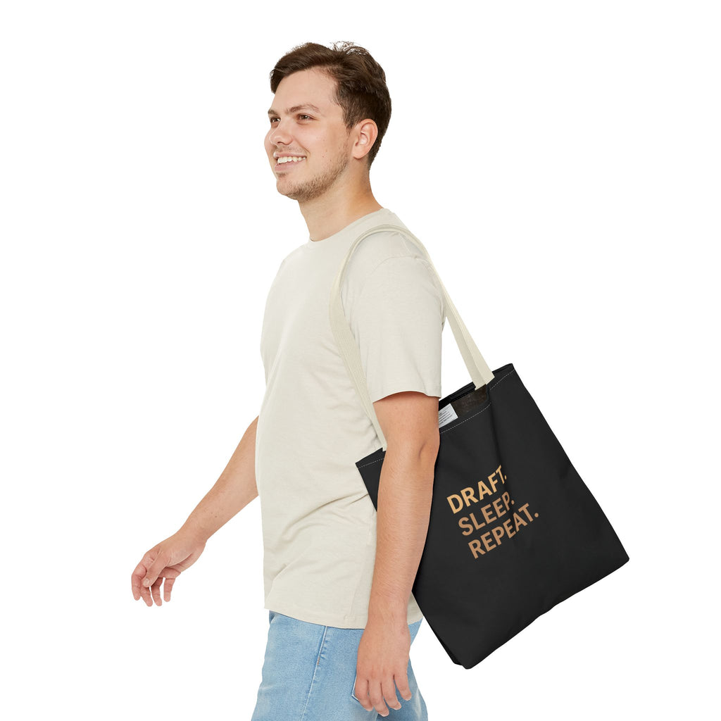 Draft. Sleep. Repeat. Tote Bag — Writer’s Quote Canvas Tote