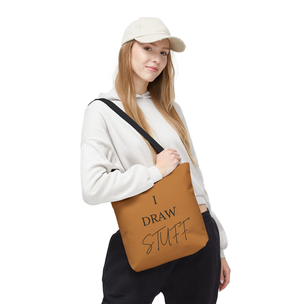 Canvas Tote Bag — 'I DRAW STUFF' Artist Statement Tote