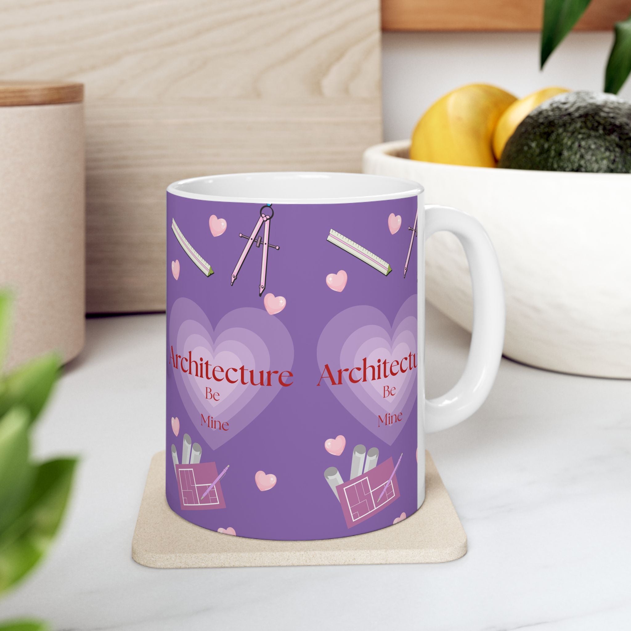 Architecture Valentine Purple Mug — Cute Gift for Architecture & Interior Design Students (11oz, 15oz)