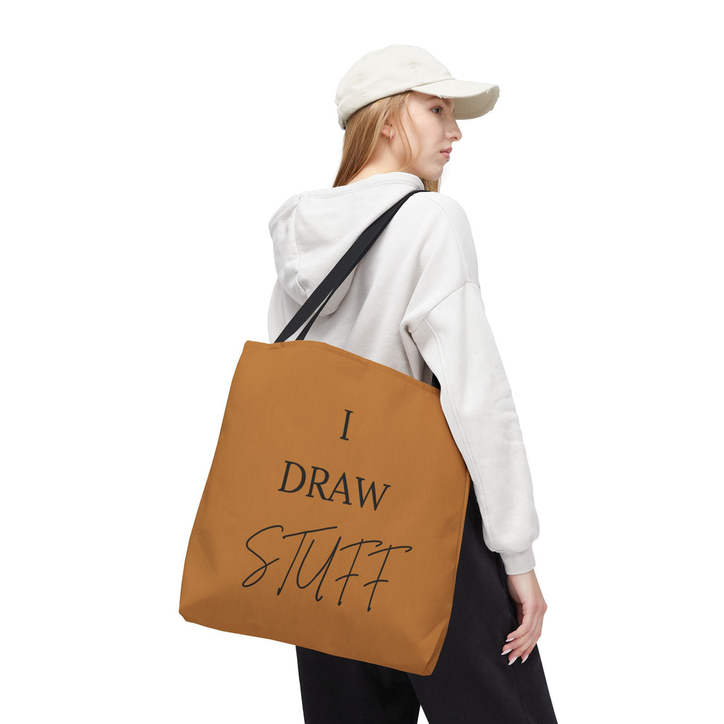 Canvas Tote Bag — 'I DRAW STUFF' Artist Statement Tote