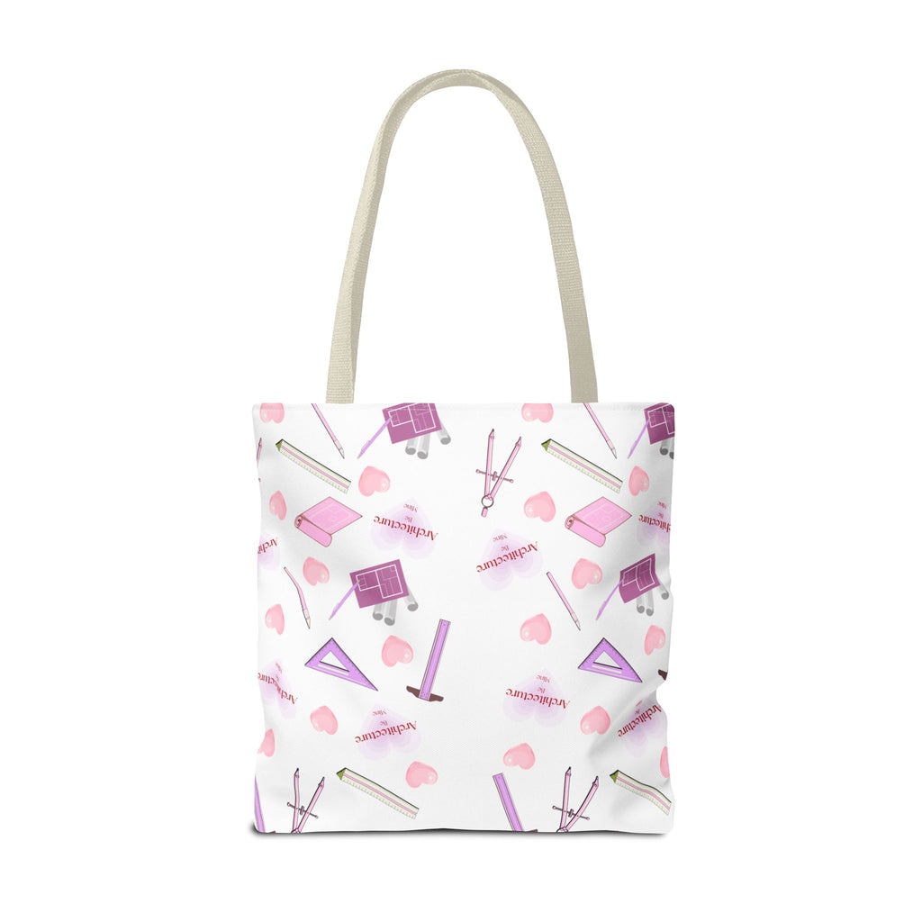 Architecture Valentine White Tote Bag — Cute Gift for Architecture & Interior Design Students