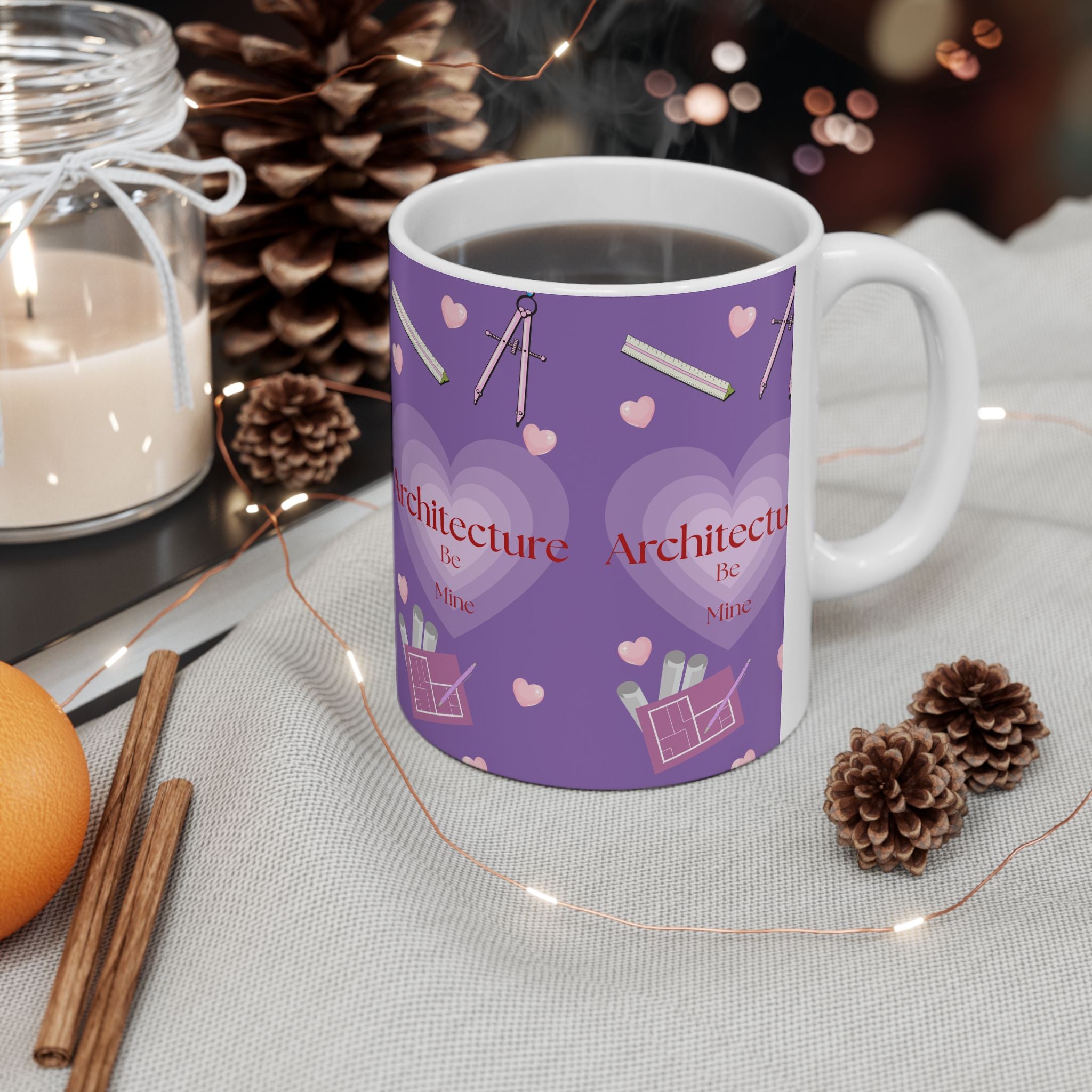 Architecture Valentine Purple Mug — Cute Gift for Architecture & Interior Design Students (11oz, 15oz)