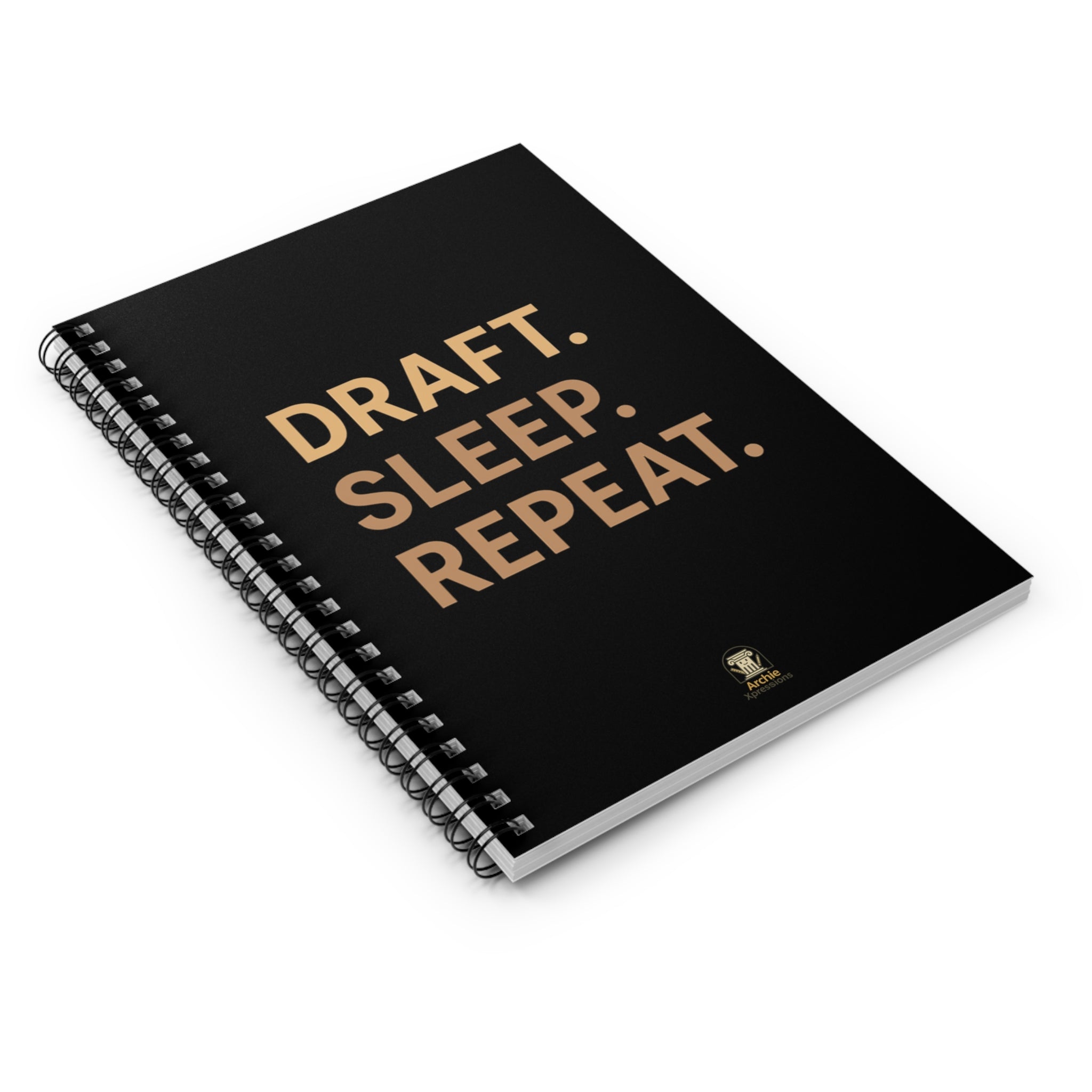 Spiral Notebook - Draft Sleep Repeat Minimalist Design