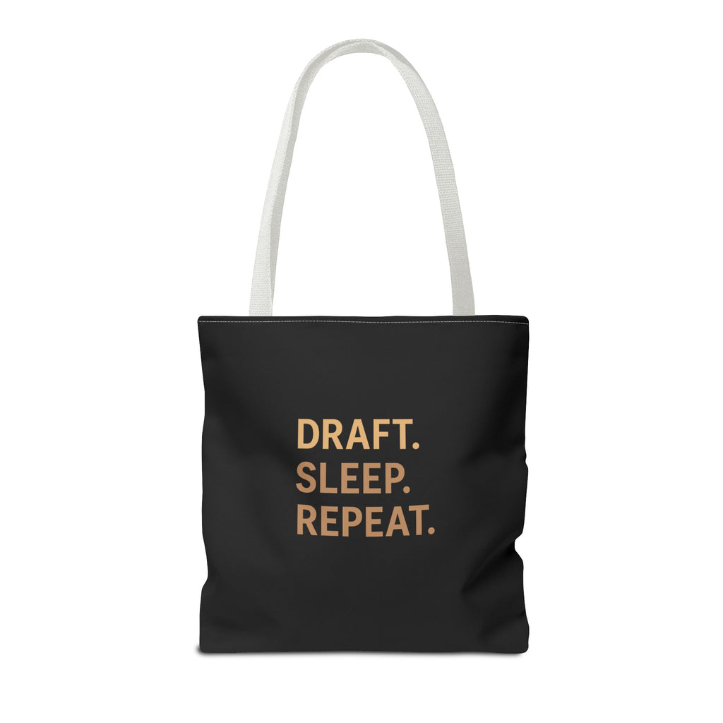 Draft. Sleep. Repeat. Tote Bag — Writer’s Quote Canvas Tote