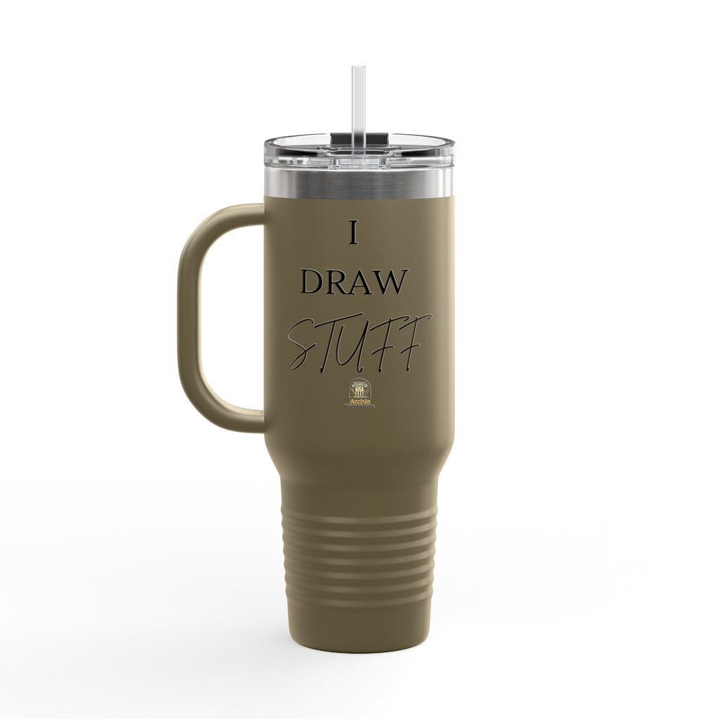 40oz Insulated Travel Tumbler - Architect/Interior Designer Tumbler - 'I Draw Stuff'