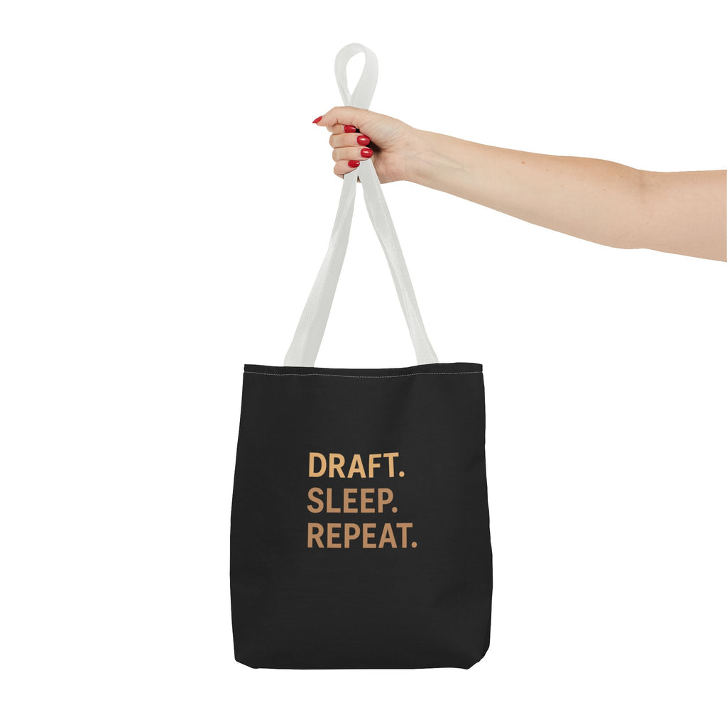 Draft. Sleep. Repeat. Tote Bag — Writer’s Quote Canvas Tote