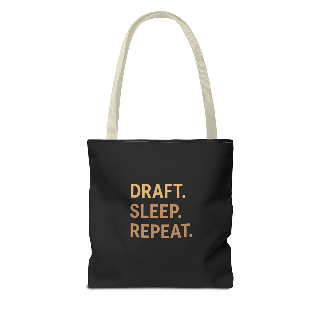 Draft. Sleep. Repeat. Tote Bag — Writer’s Quote Canvas Tote
