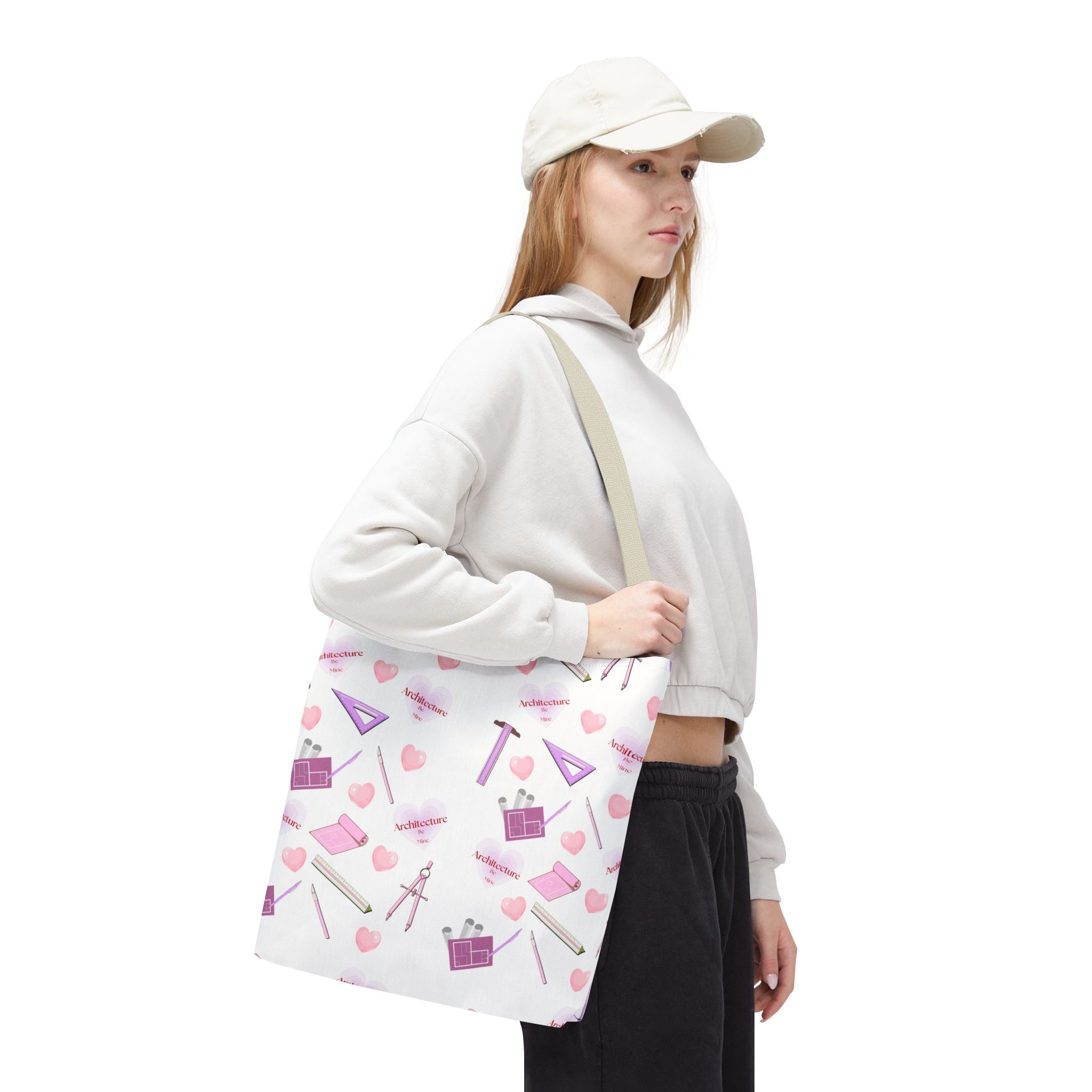 Architecture Valentine White Tote Bag — Cute Gift for Architecture & Interior Design Students