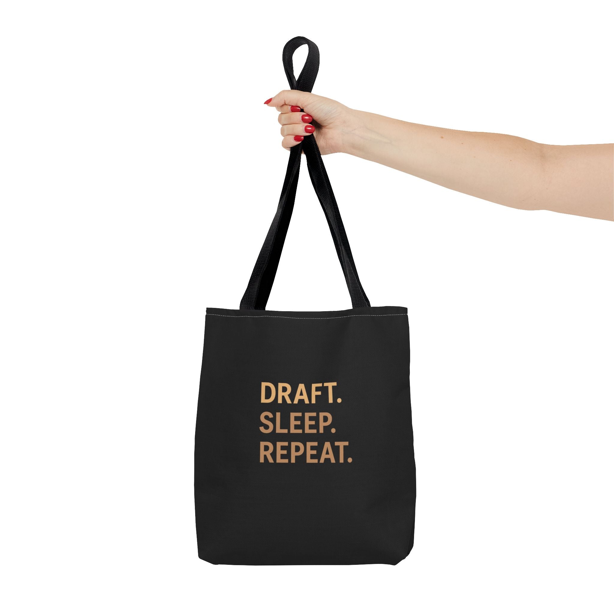 Draft. Sleep. Repeat. Tote Bag — Writer’s Quote Canvas Tote