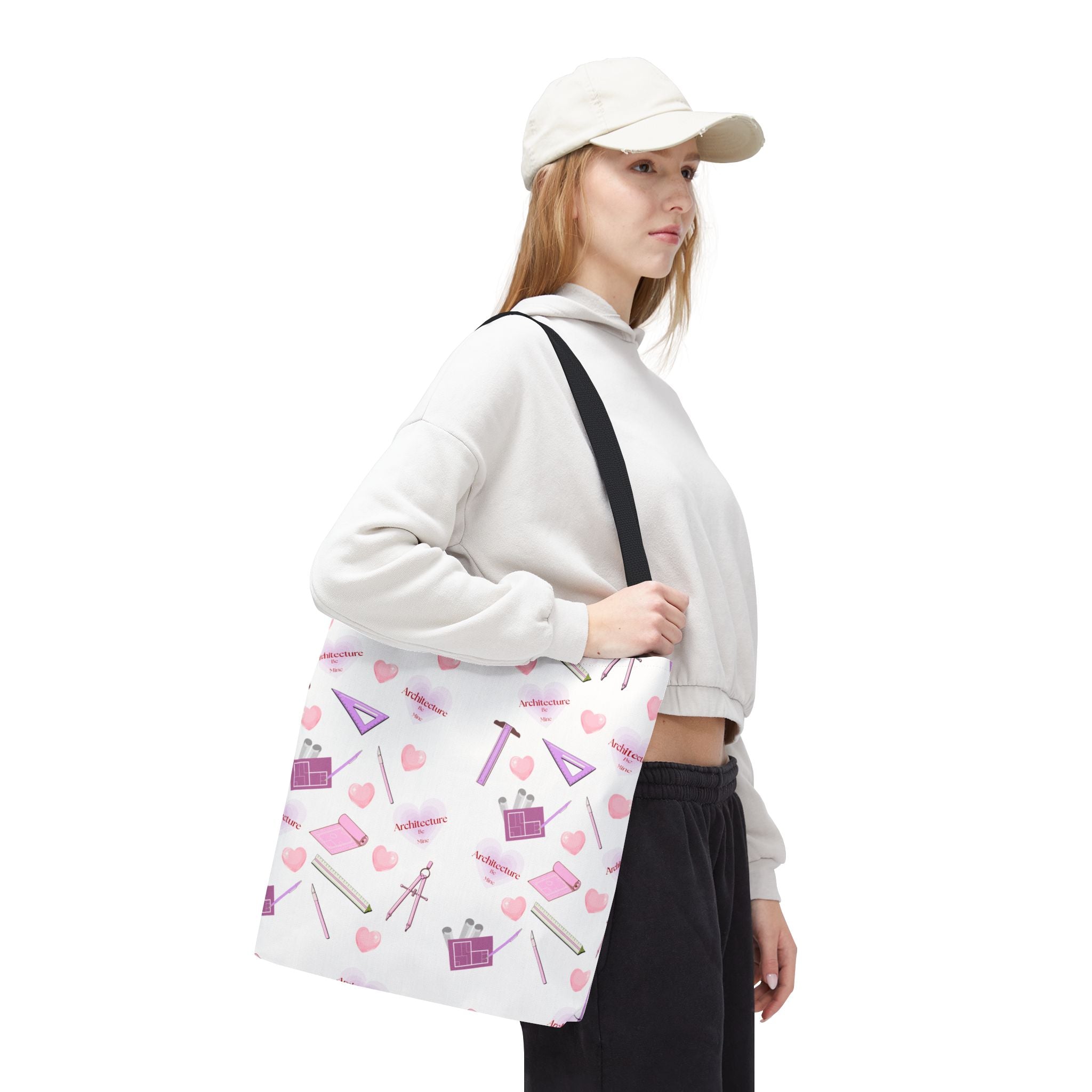 Architecture Valentine White Tote Bag — Cute Gift for Architecture & Interior Design Students