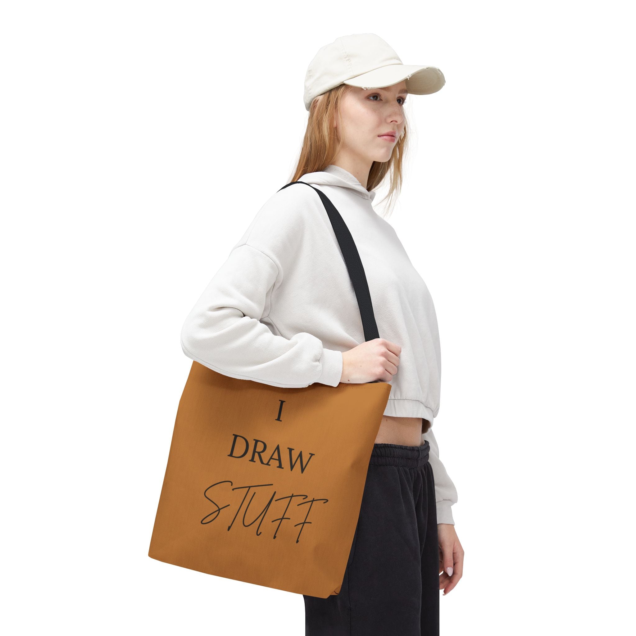 Canvas Tote Bag — 'I DRAW STUFF' Artist Statement Tote