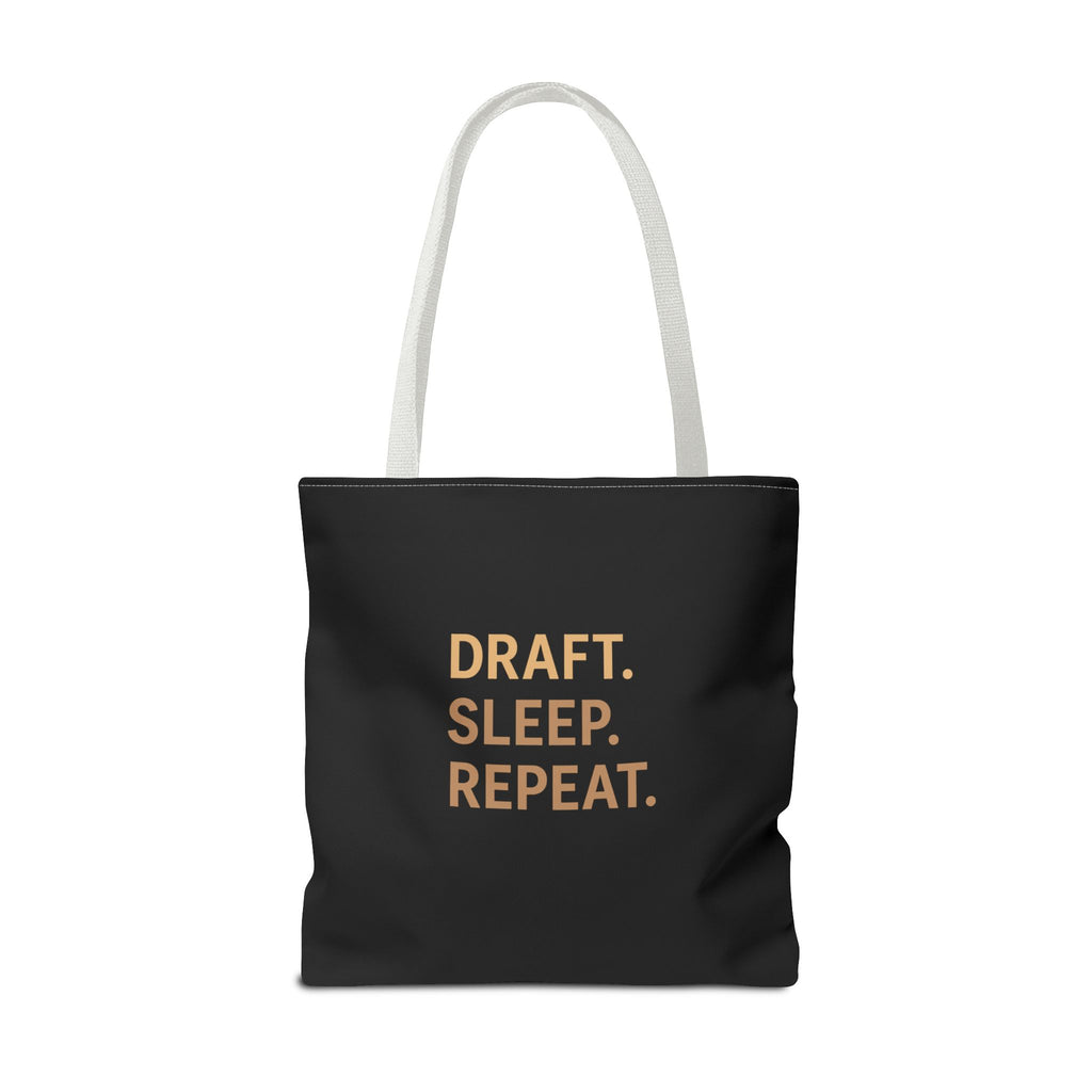 Draft. Sleep. Repeat. Tote Bag — Writer’s Quote Canvas Tote